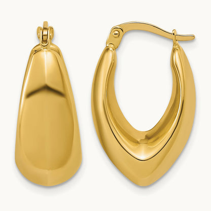 Polished Hoop Earrings, 14K — Leslie's
