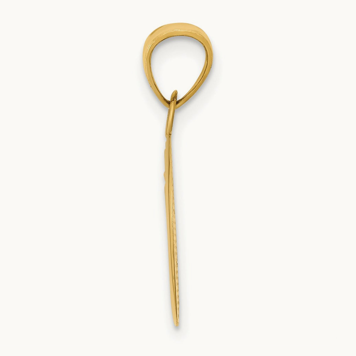 Polished Flat-Backed Moon with Three Stars Pendant, 14K