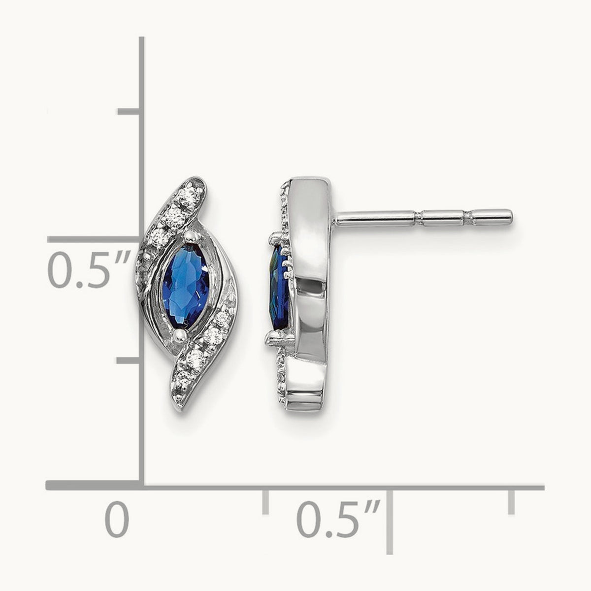 Diamond and Sapphire Post Earrings — photo set