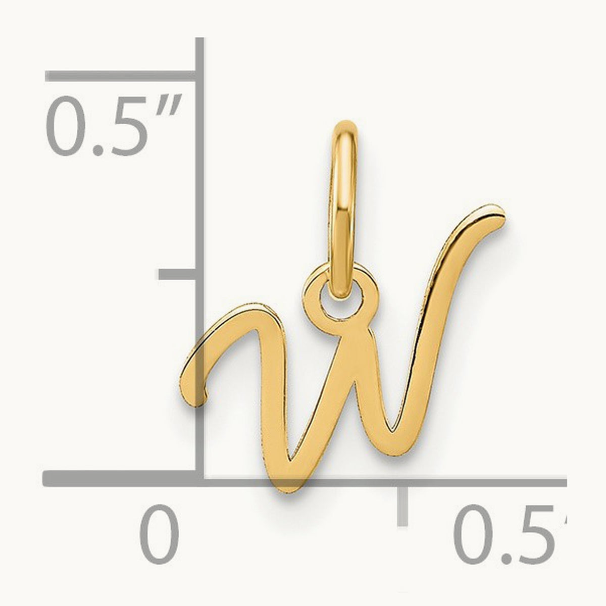 Upper case Initial Charm — 14K Yellow Gold, W