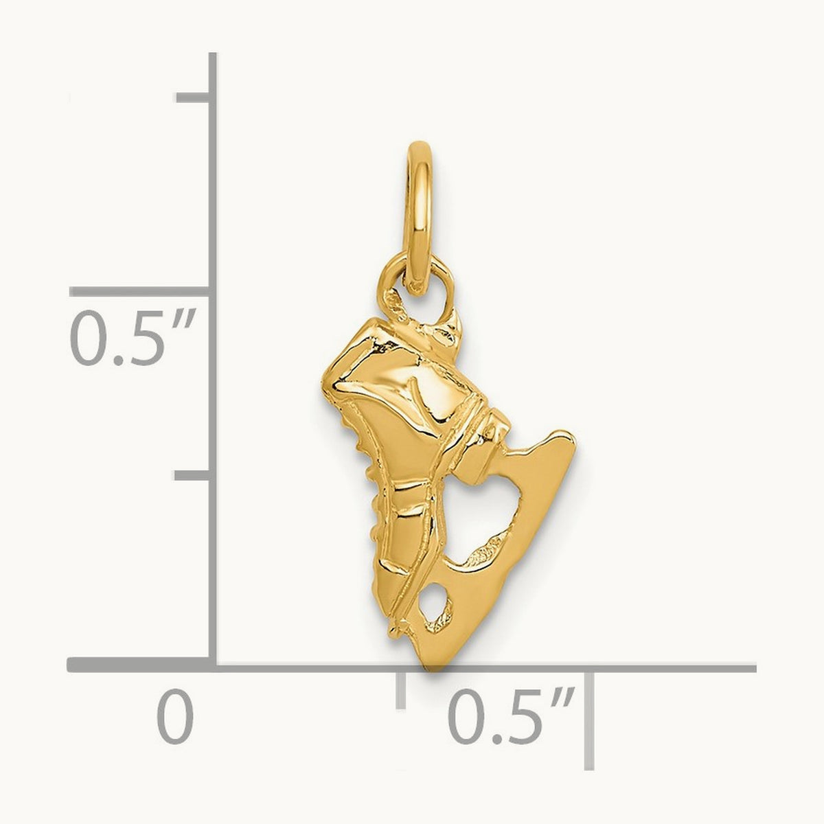 3D Ice Skate Charm, 14K