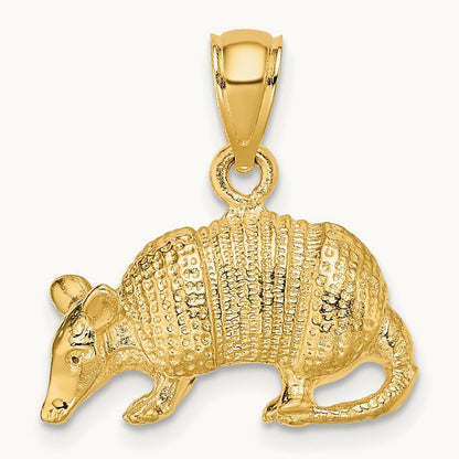 3-D Armadillo Charm, 14K