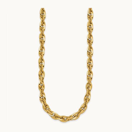 Polished Fancy Link Necklace, 14K