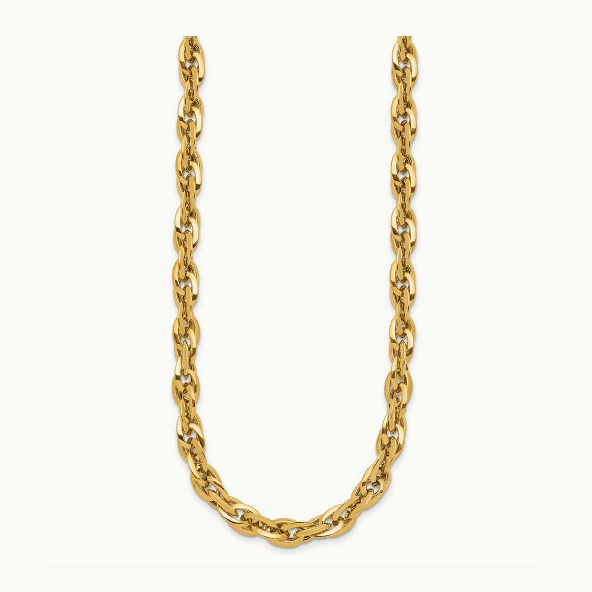 Polished Fancy Link Necklace, 14K