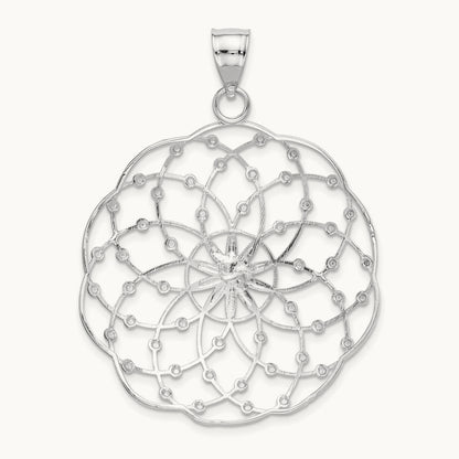 Diamond Cut Sphere Pendant — 14K White Gold