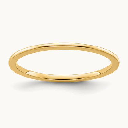 Half Round Stackable Band — 14K Yellow Gold