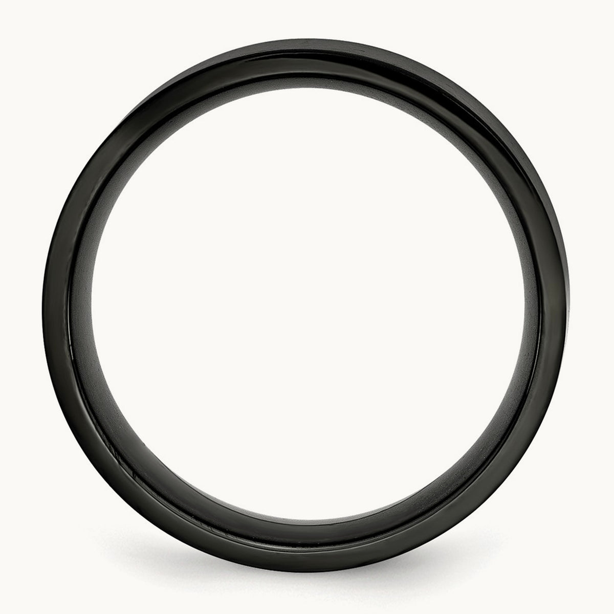 Brushed Black IP-plated Flat Band, 8mm, Stainless Steel