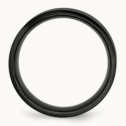 Brushed Black IP-plated Flat Band, 8mm, Stainless Steel