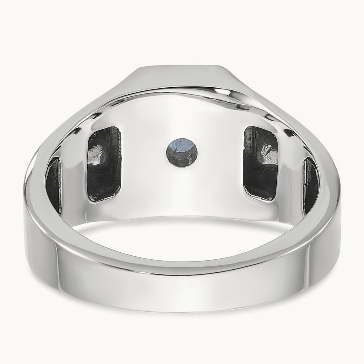 IBGoodman Sapphire Doublet/Diamond Complete Ring, 14K White Gold