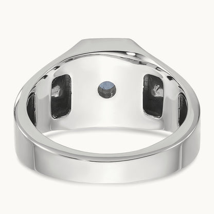 IBGoodman Sapphire Doublet/Diamond Complete Ring, 14K White Gold