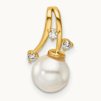 Polished Diamond and Pearl Chain Slide — photo set