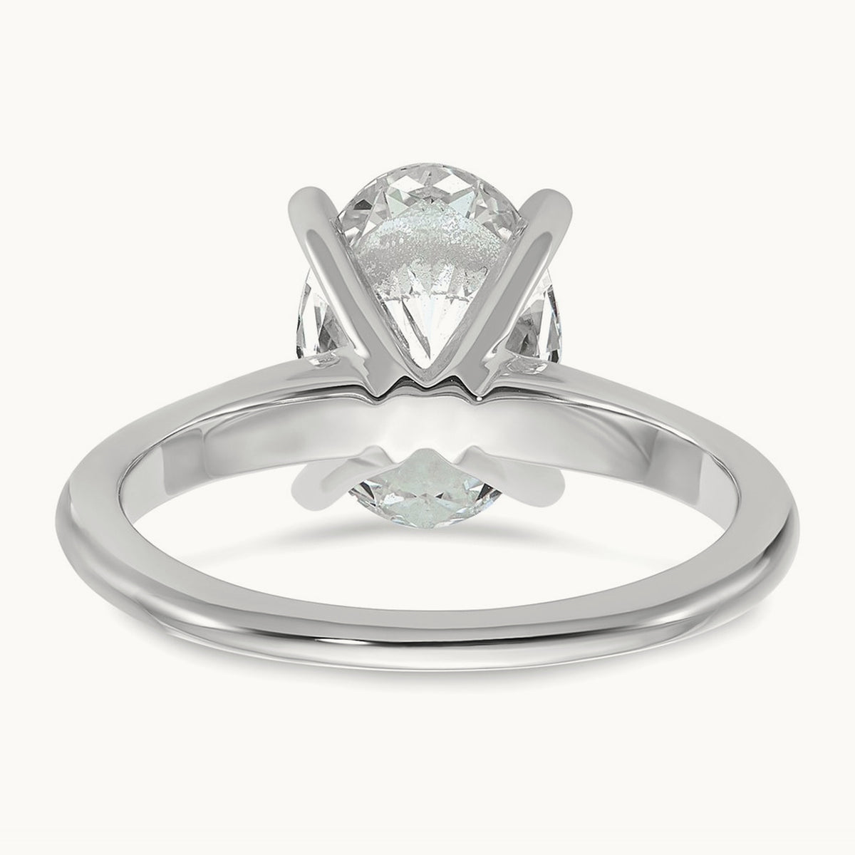 Oval Solitaire Engagement Ring, 0.50-5.00 ct tw Lab-Grown Diamond — 2 1/2 ct, 14K White Gold