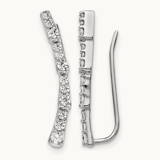 Diamond Ear Climber Earrings — photo set