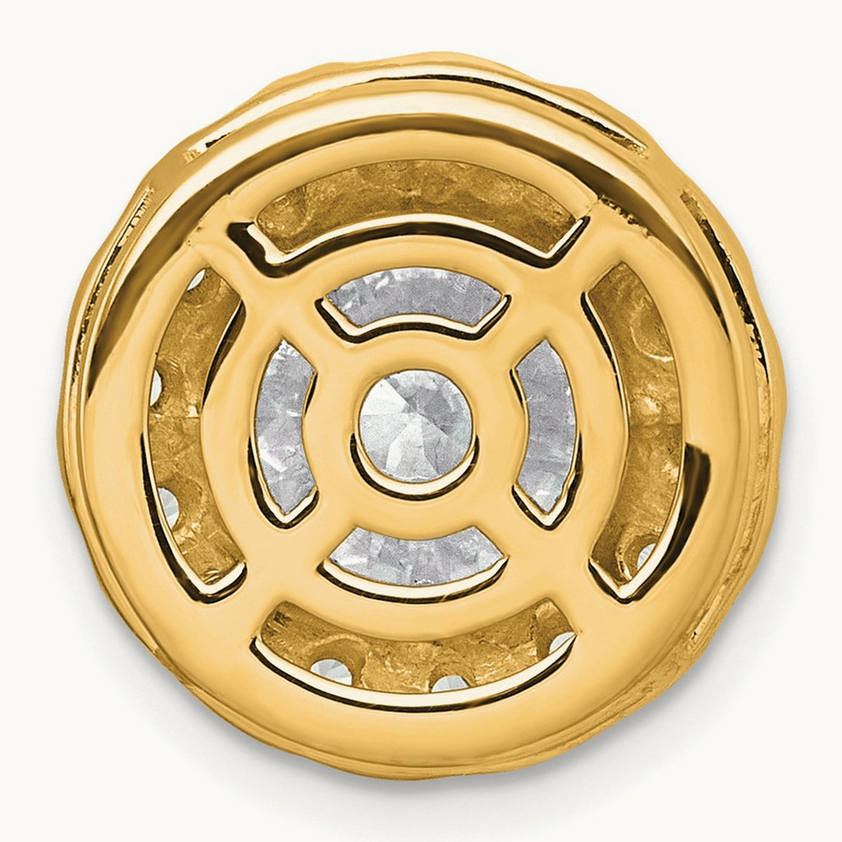 Round Halo Chain Slide Pendant, 0.25-5.00 ct tw Lab-Grown Diamond — 5 ct, 14K Yellow Gold
