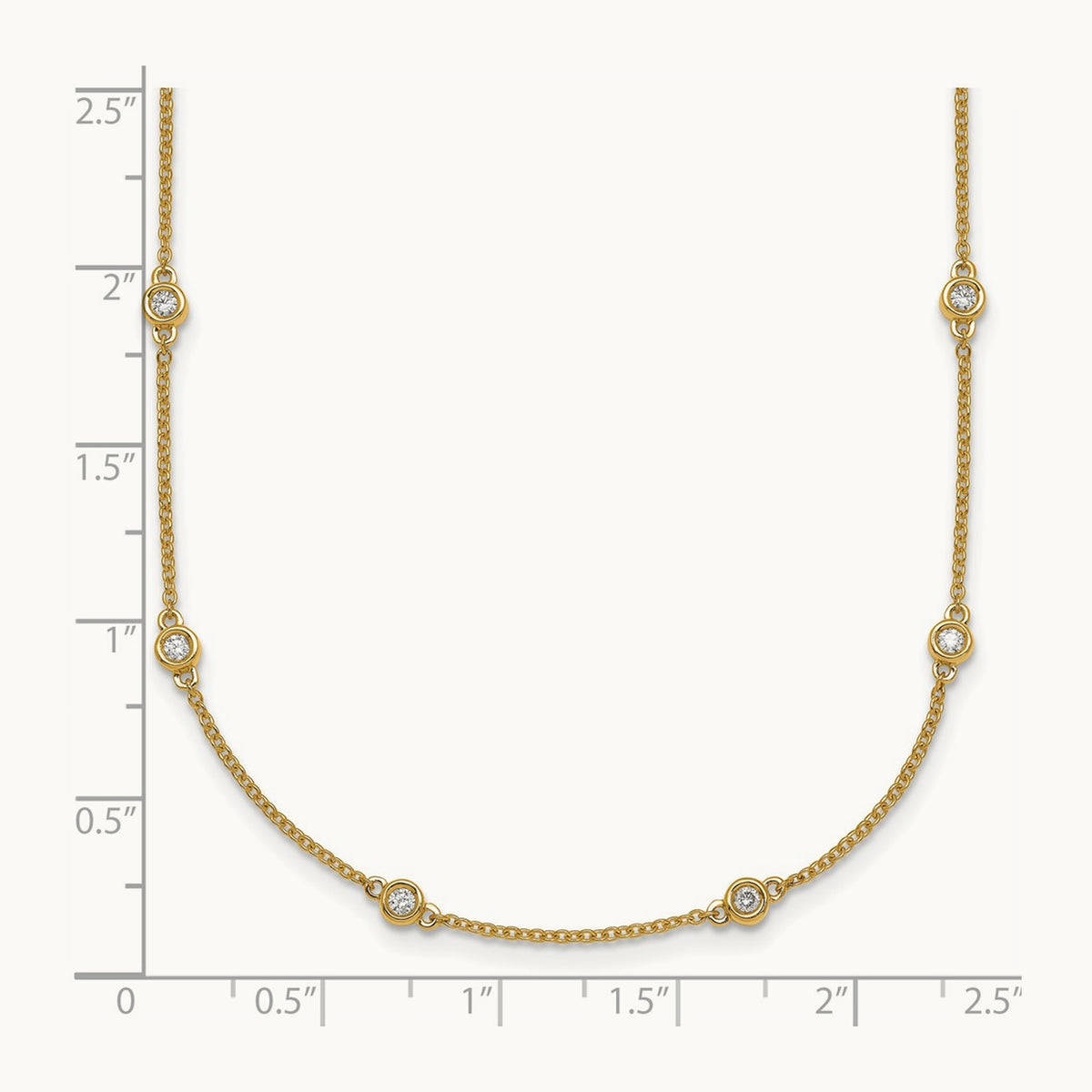 Diamond Station Cable Necklace, 14K
