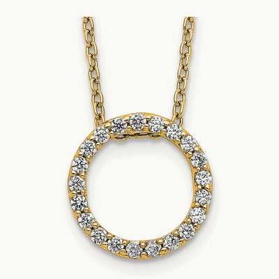 Diamond Circle 18 inch Necklace, 14K