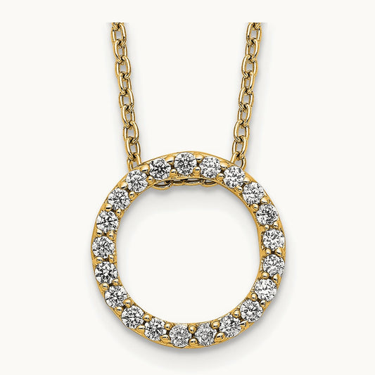 Diamond Circle 18 inch Necklace, 14K