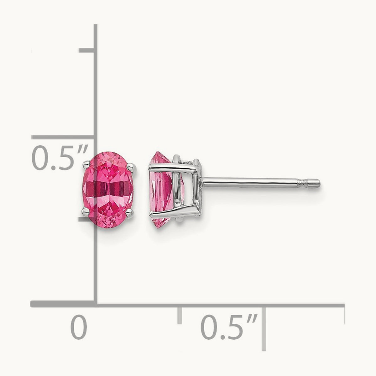 Pink Spinel Earrings, 14K White Gold