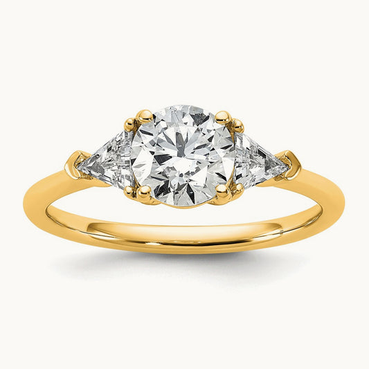 3 Stone Engagement Ring, 1.50-4.00 ct tw Lab-Grown Diamond — 1 1/2 ct, 14K Yellow Gold