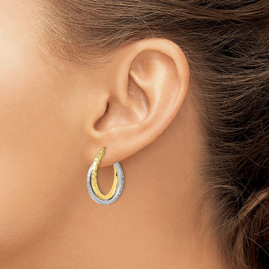 Textured Hinged Hoop Earrings — Leslie's — photo set