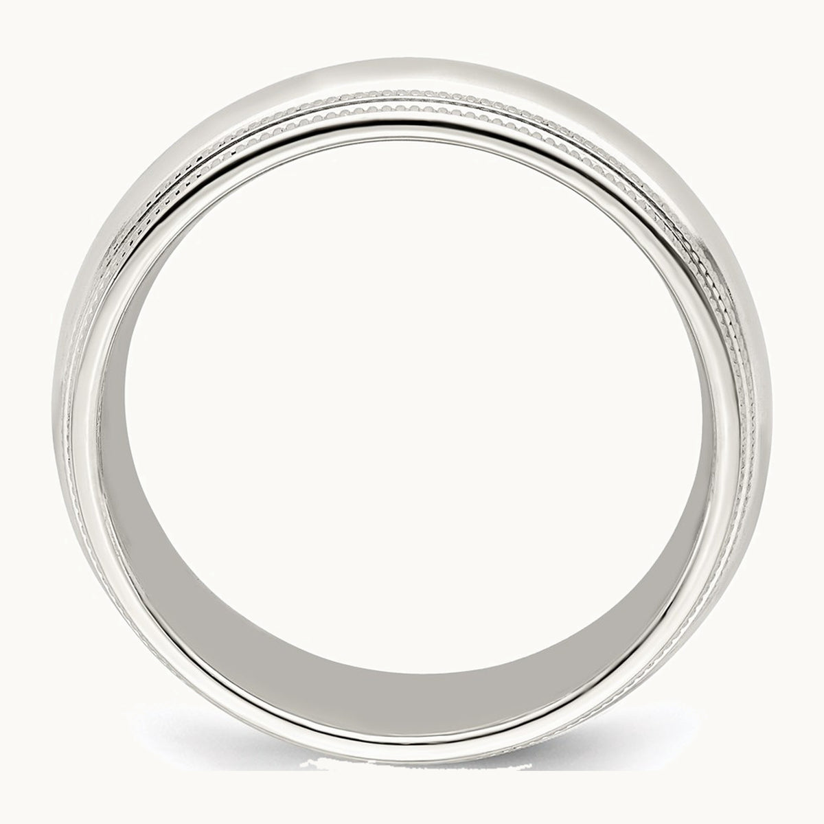 Sterling Silver 7mm Comfort Fit Double Milgrain Band