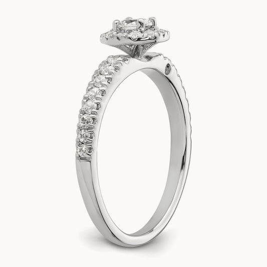 Petite Halo Engagement Ring, 0.50 ct tw Lab-Grown Diamond
