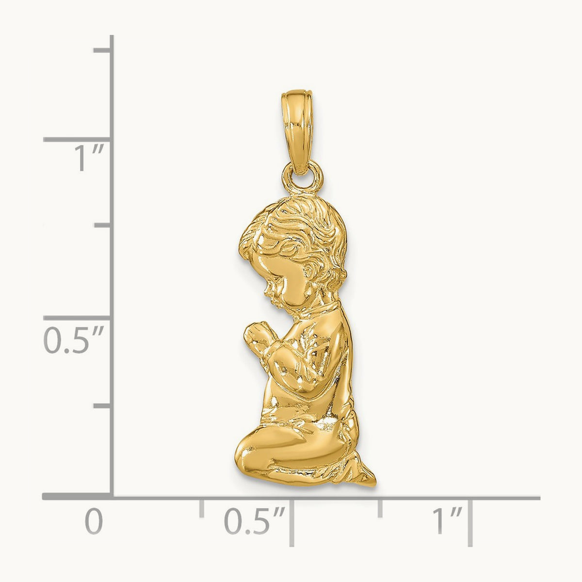 Praying Boy Pendant, 14K