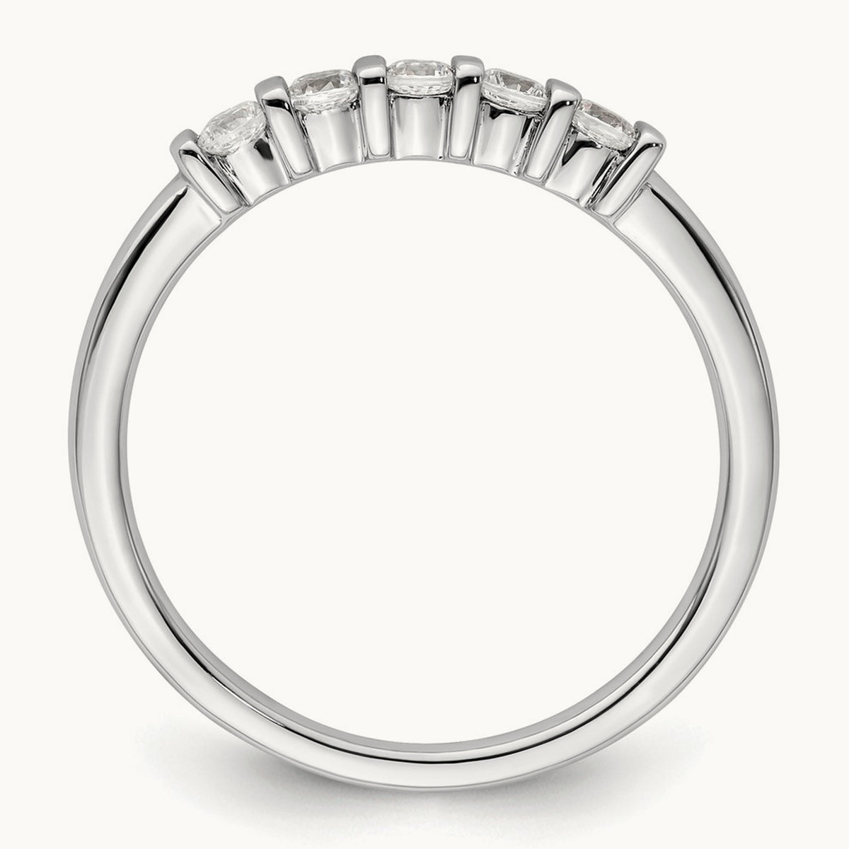 5-Stone Diamond Band, 14K White Gold