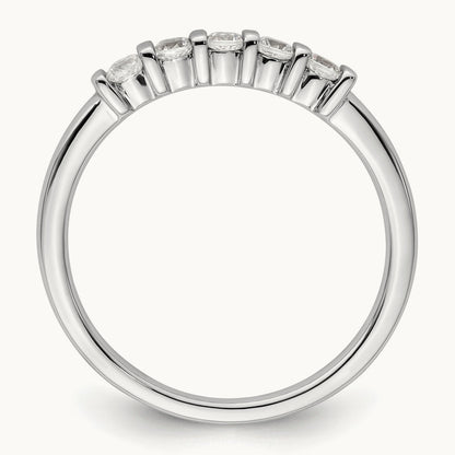 5-Stone Diamond Band, 14K White Gold