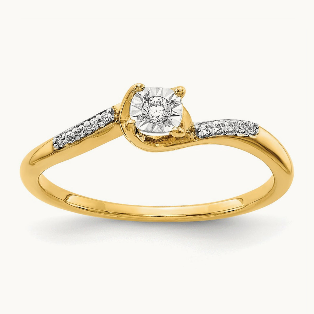 Diamond Bypass Ring — 14K Yellow Gold
