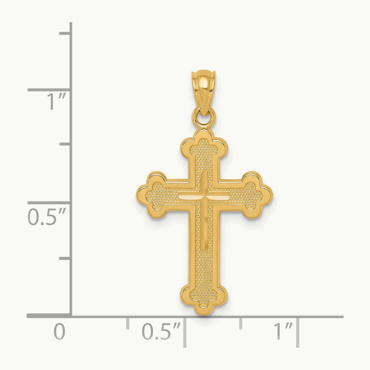 Budded Cross Pendant, 14K