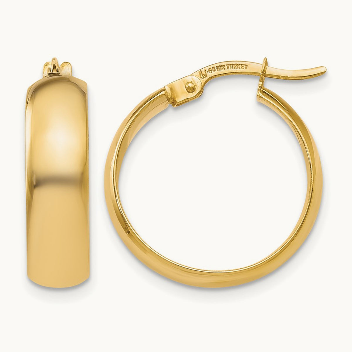 Polished Hinged Hoop Earrings, 10K — Leslie's