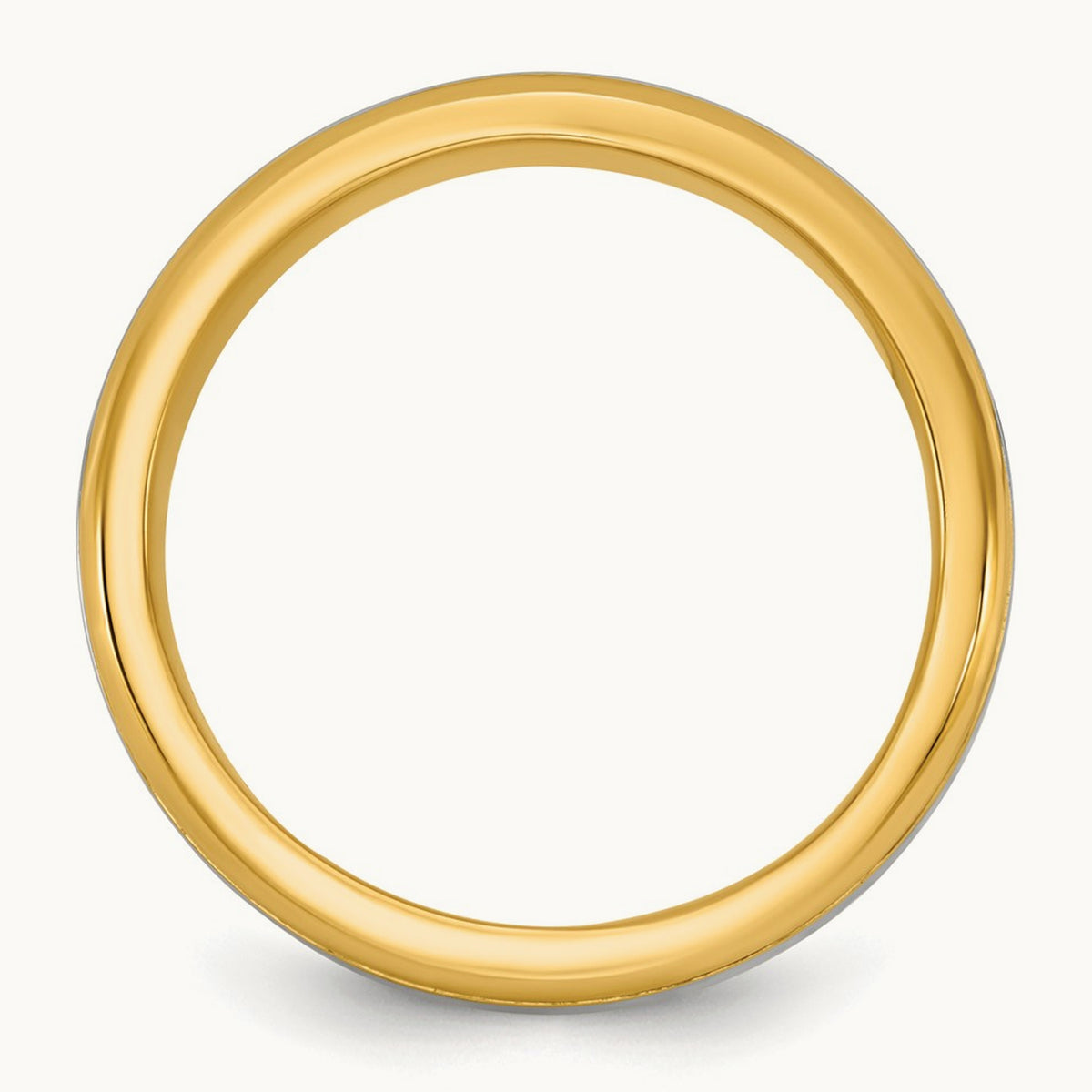Y/W Beveled Edge Wedding Band, 6mm, 14K Two-tone