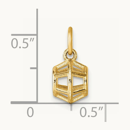 Polished Pentagonal Shape Pendant, 14K