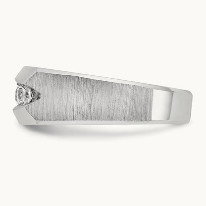 IBGoodman Men's Polished & Satin 5-Stone Diamond Ring, 14K White Gold