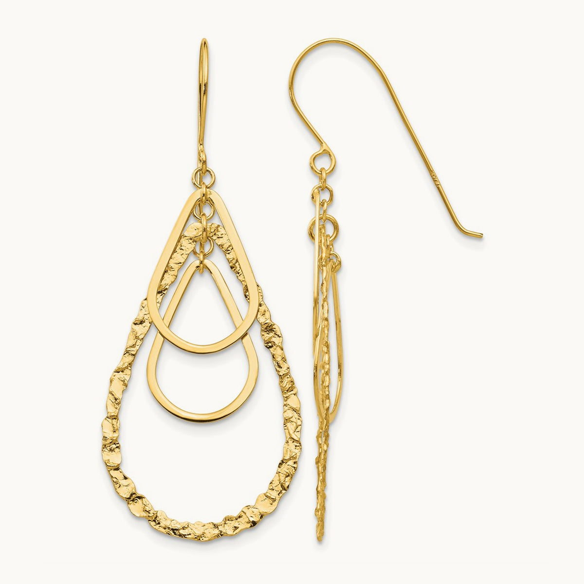 Tear Drop Earrings, 14K