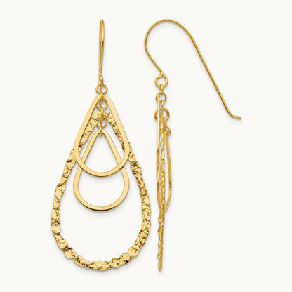 Tear Drop Earrings, 14K