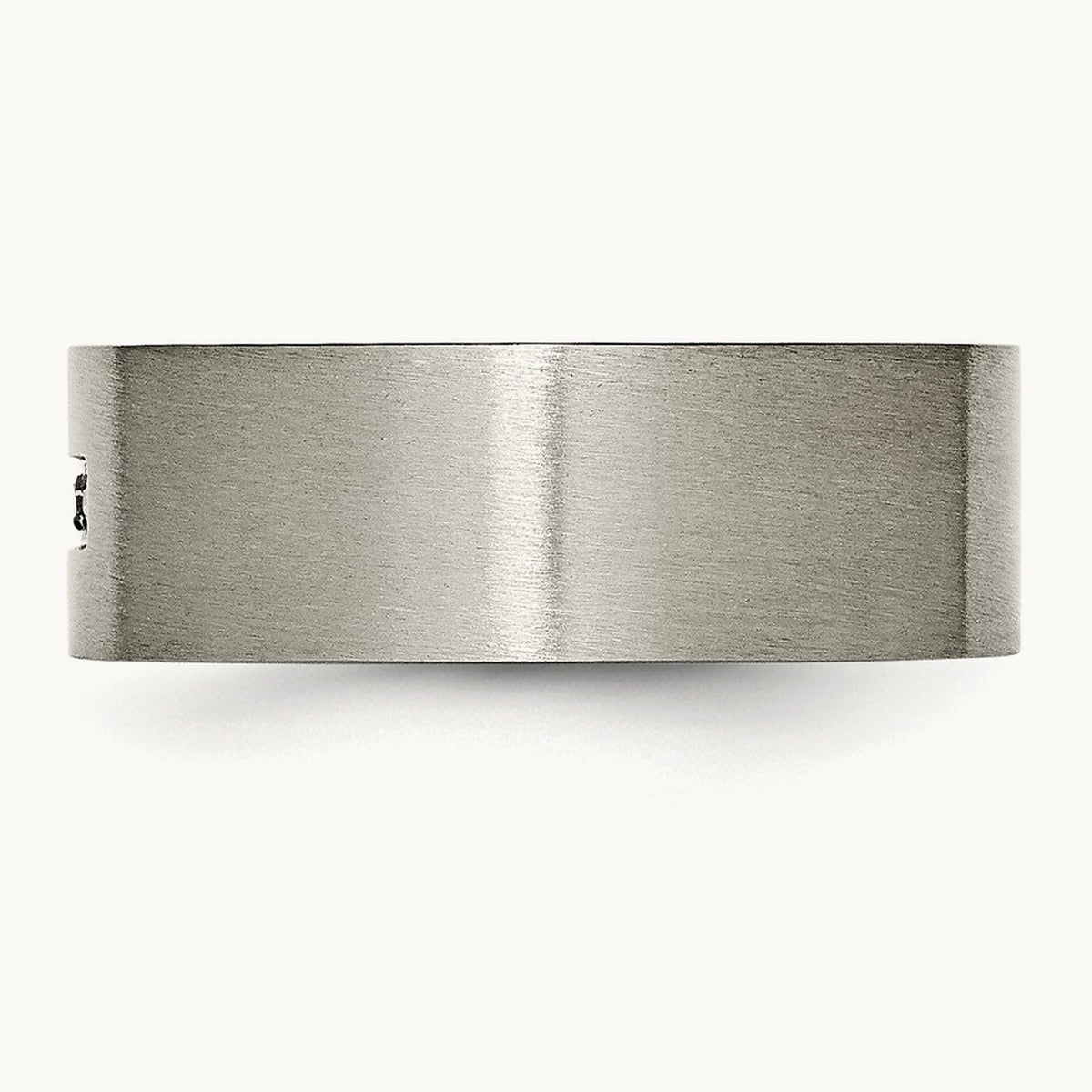 Brushed 1/15ct Diamond Cross Flat Band, 8mm, Titanium