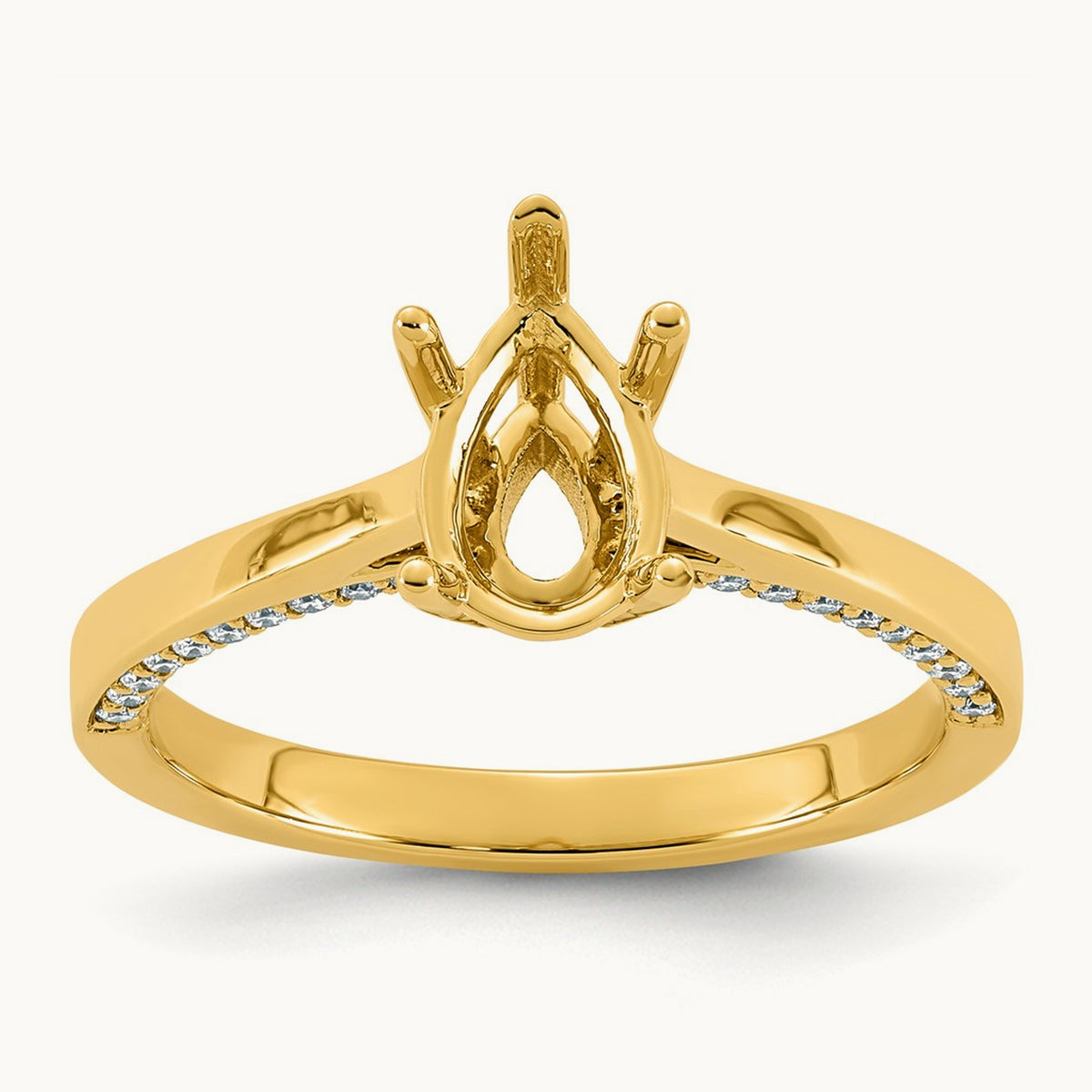 Pear Center Semi-Mount Ring, 0.20 ct tw Lab-Grown Diamond
