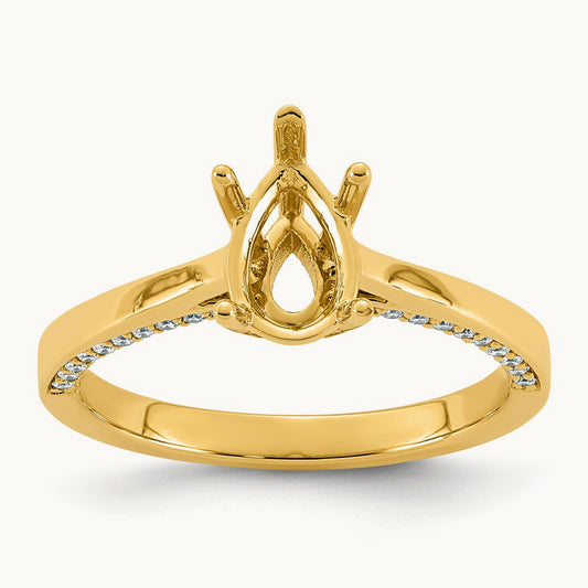 Pear Center Semi-Mount Ring, 0.20 ct tw Lab-Grown Diamond