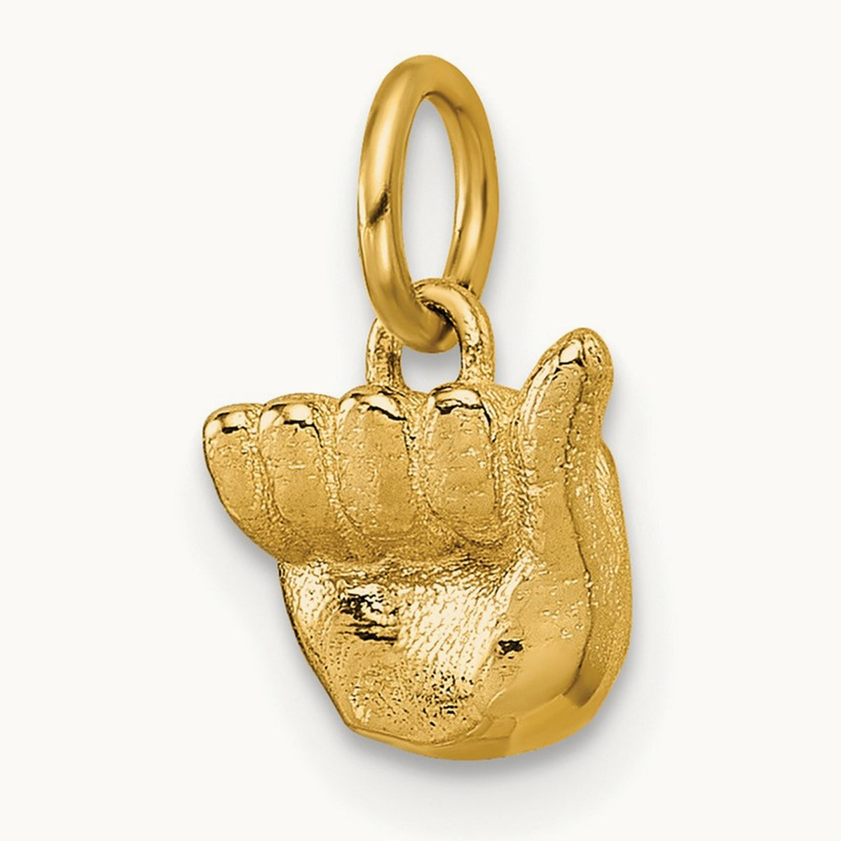 American Sign Language Alphabet Fingerspelling Sign A Pendant, 14K