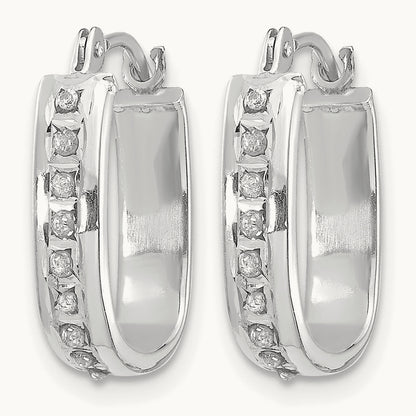 WG Diamond Fascination Diamond Dust/Accent Hoop Earrings, 14K