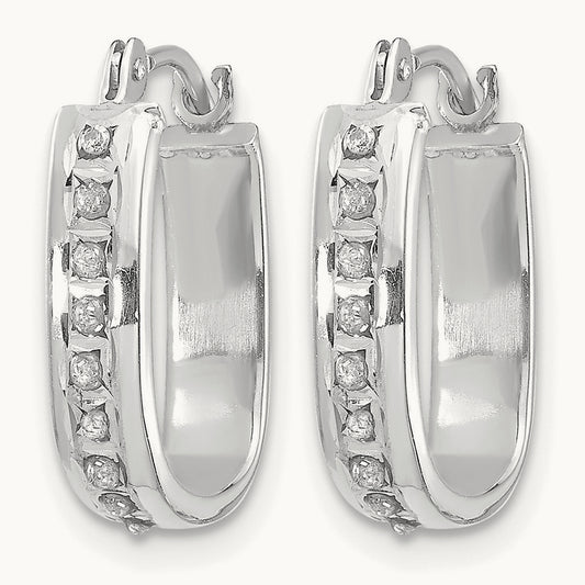 WG Diamond Fascination Diamond Dust/Accent Hoop Earrings, 14K