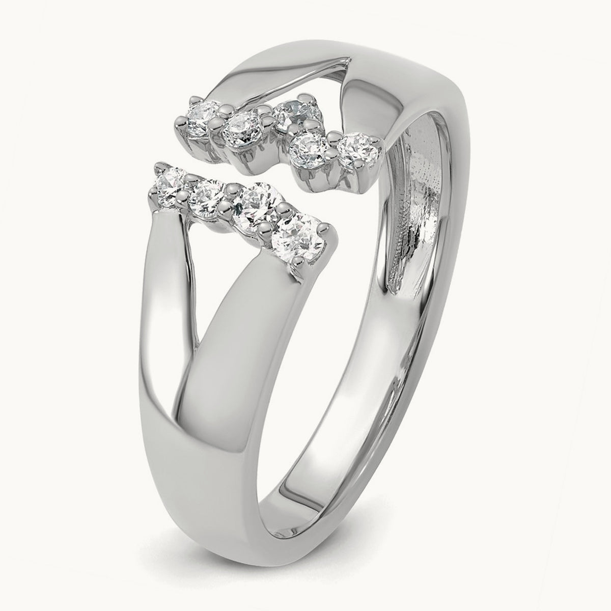 Open Cuff Fashion Ring — 14K White Gold, 7