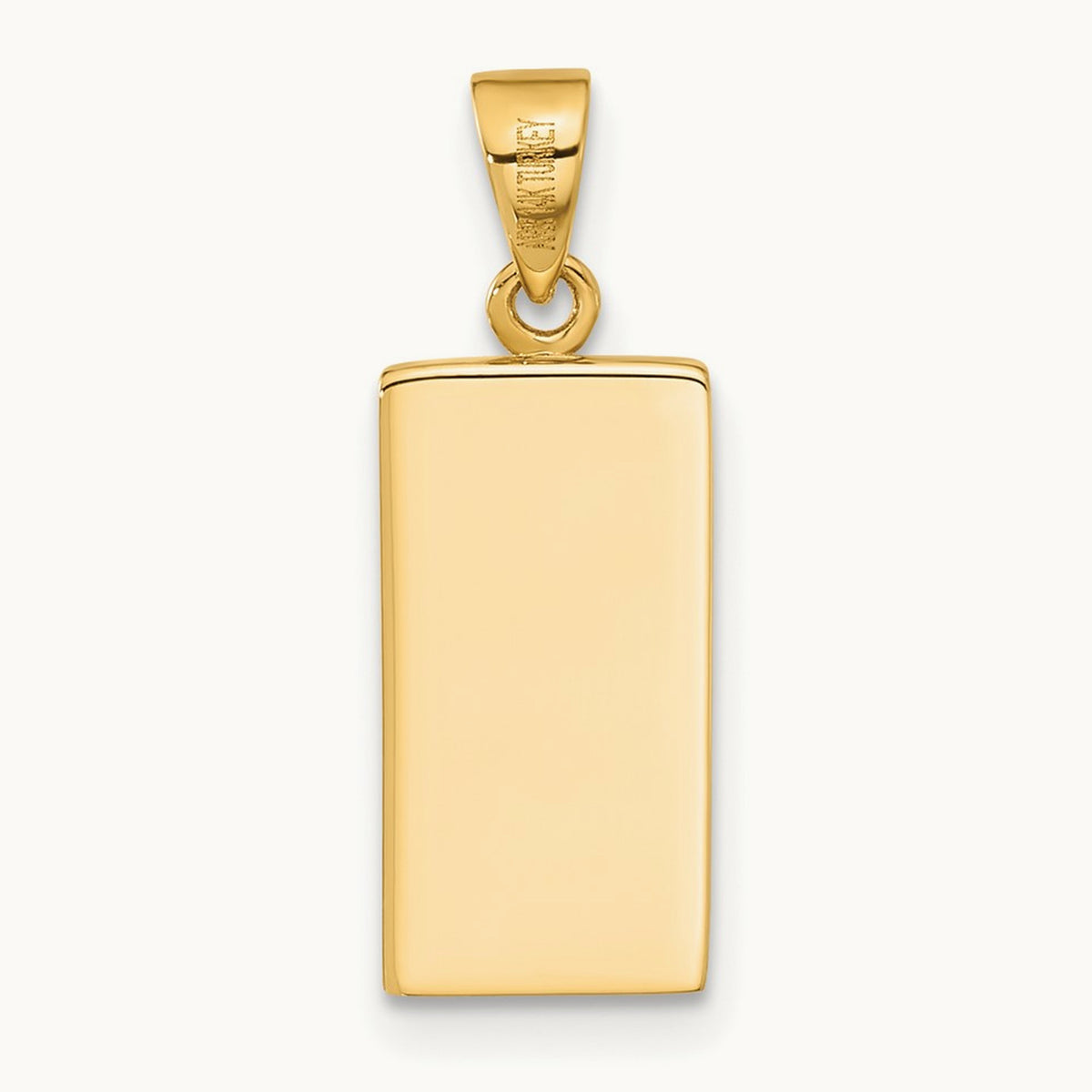 Polished Gold Bar Pendant, 14K