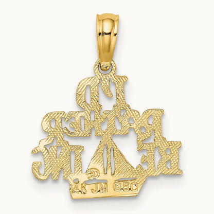 I'D RATHER BE SAILING Charm, 14K
