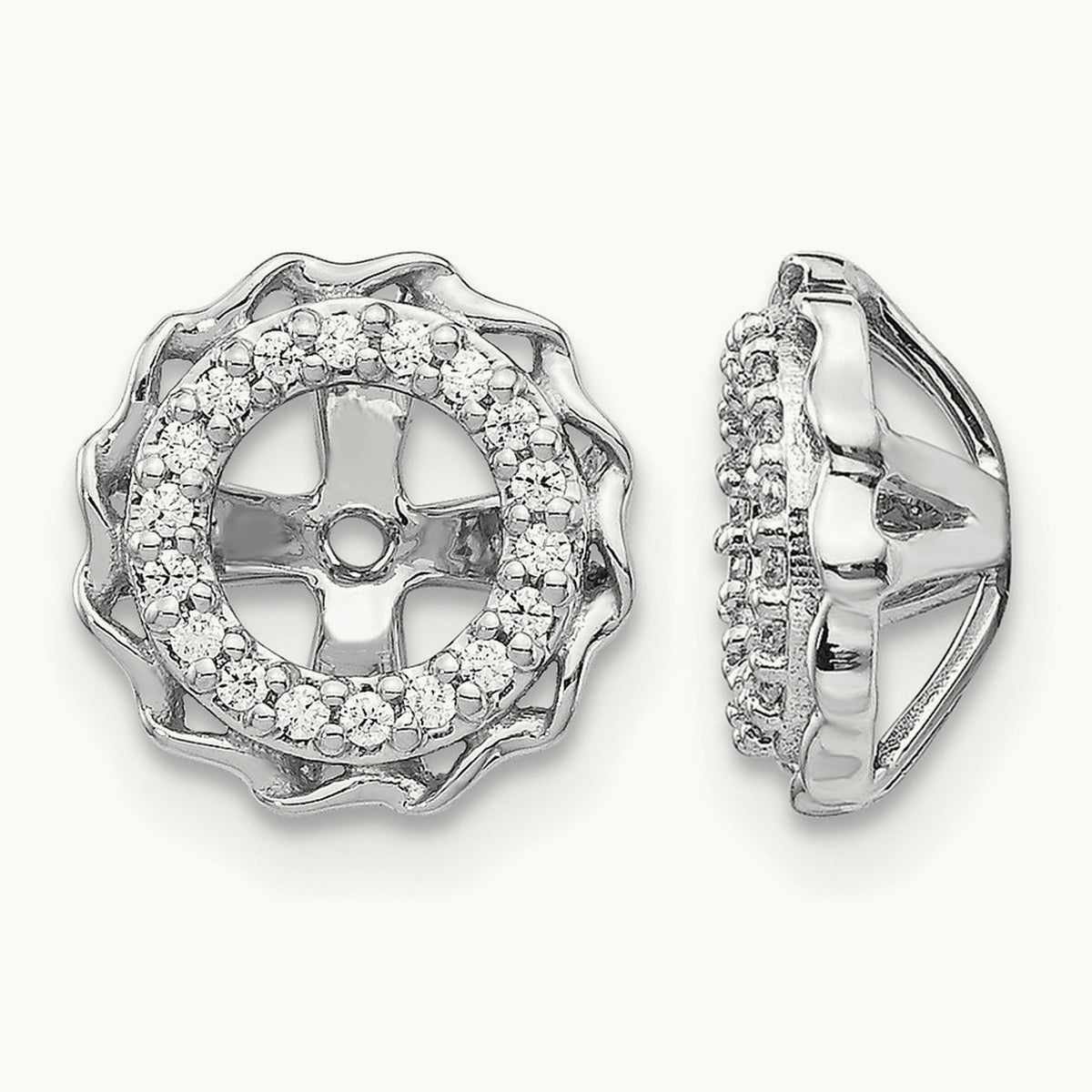 Twisted Edge Diamond Earring Jackets — 10mm