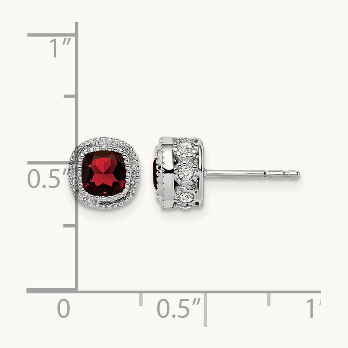 Cushion Garnet and Diamond Earrings — photo set