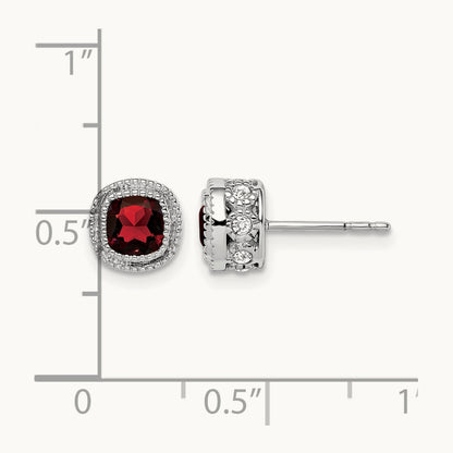 Cushion Garnet and Diamond Earrings — photo set