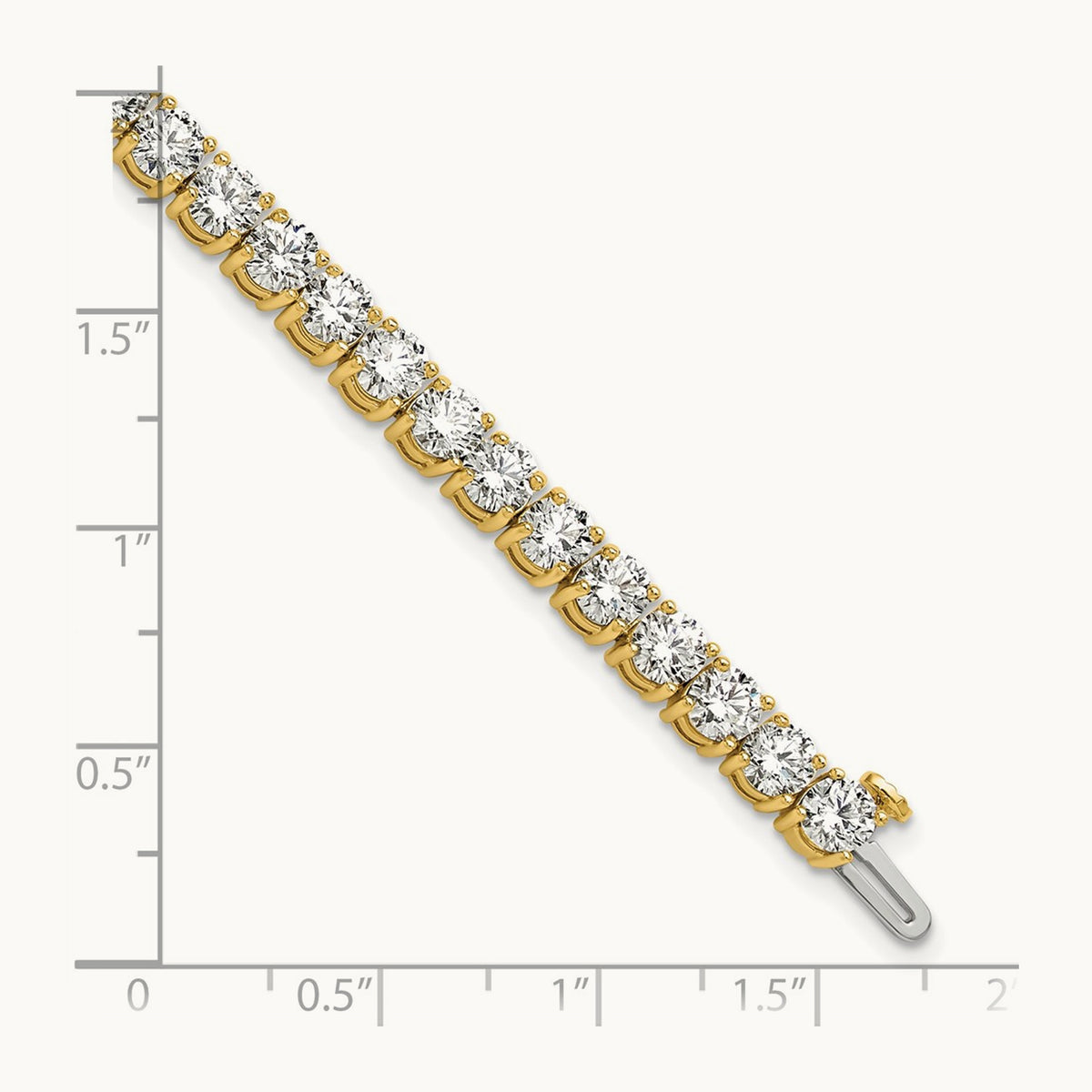 Tennis Bracelet, 12.50 ct tw Lab-Grown Diamond — 14K Yellow Gold